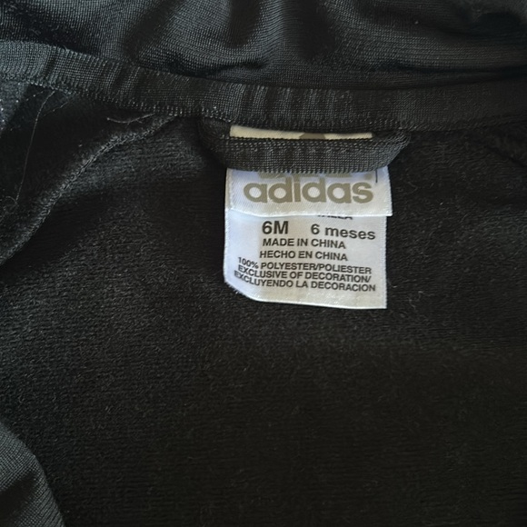 Adidas Black & White Track Jacket - 6 months - Picture 2 of 3